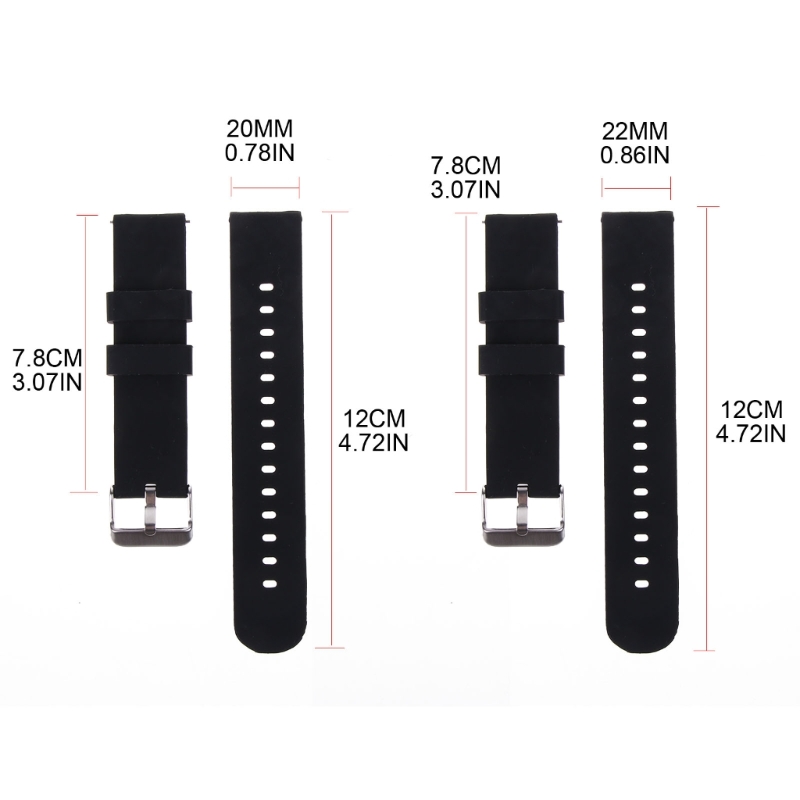 Silicone Strap 20/22mm Soft Qu - огляд і ціна Silicone Watch Band 22Mm