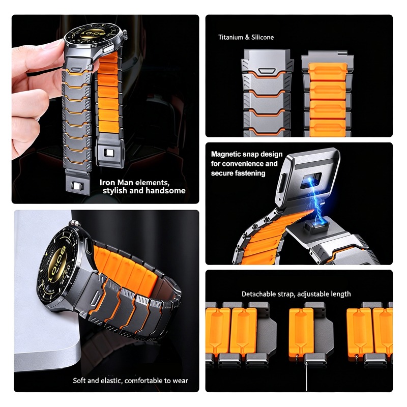 22mm Titanium Rubber Strap for - огляд і ціна Silicone Watch Band 22Mm